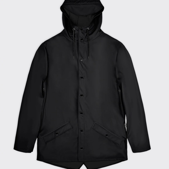 RAINS unisex Black Raincoat - Picture 2 of 4
